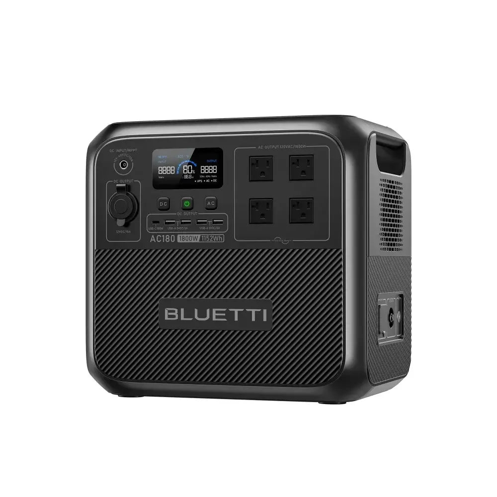 [US Plug]BLUETTI Solar Generator AC180 with 200W Solar Panel, 1152Wh/1800W Power Station, For Camping, Off-grid, Power Outage