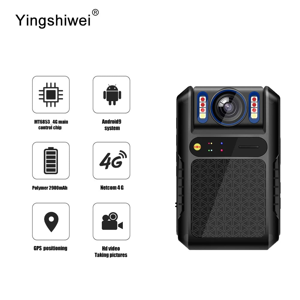 Yingshiwei YSW-Q10 225 Degree Rotating Lens Real-time Monitor 4G Smart Bodycam Android Security System Wireless Mini Body Camera