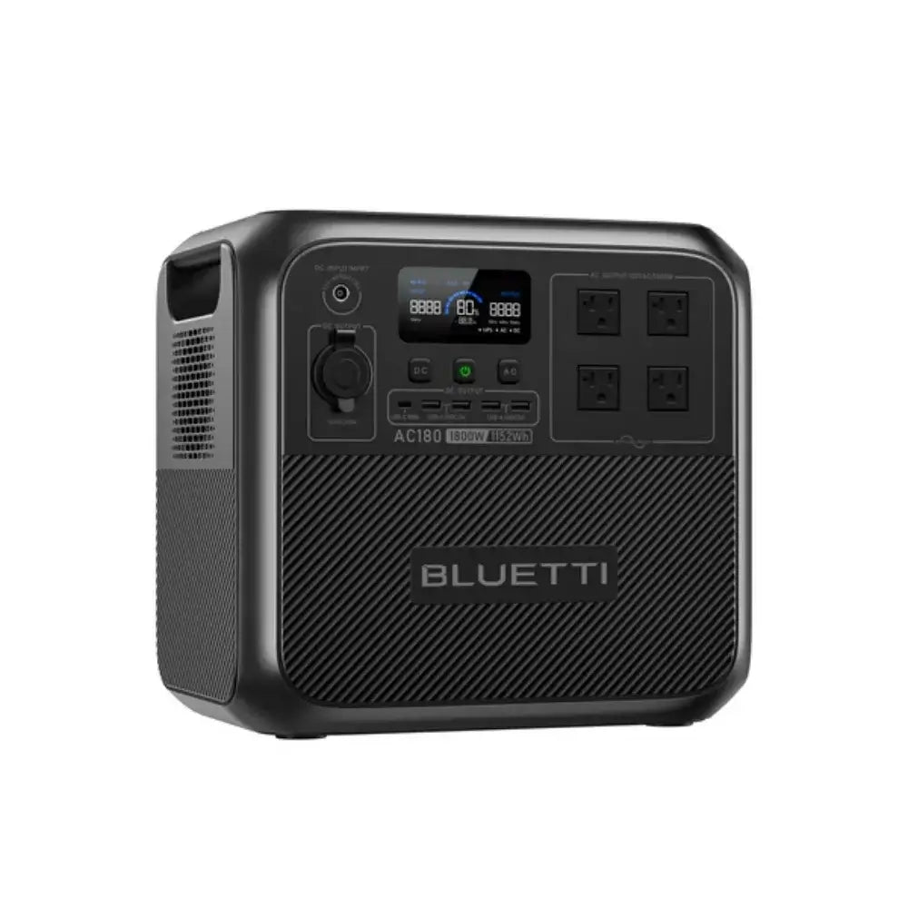 [US Plug]BLUETTI Solar Generator AC180 with 200W Solar Panel, 1152Wh/1800W Power Station, For Camping, Off-grid, Power Outage