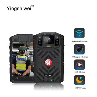 Yingshiwei 5G GPS 1080P Battery Infrared Cam Law Enforcement Recording Police Attendance Security Filming Video WiFi Body Camera