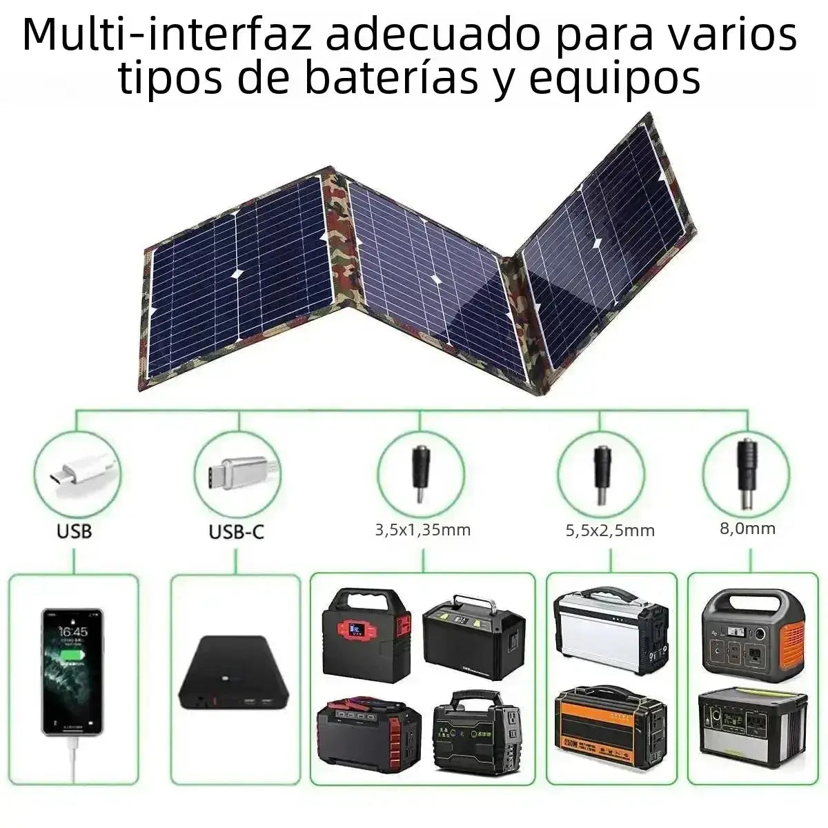 Camping Solar Panel Kit, Foldable Solar Power Station, MPPT Portable Generator Charger, 18V for Car, Boat, Caravan, 800W