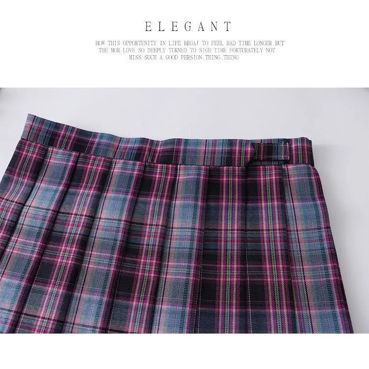 Japanese School Uniform Korean Student JK Seifuku Blouse Pleated Skirt Sailor Full Set Girl Plaid Skirt Pink Uniforms for Woman