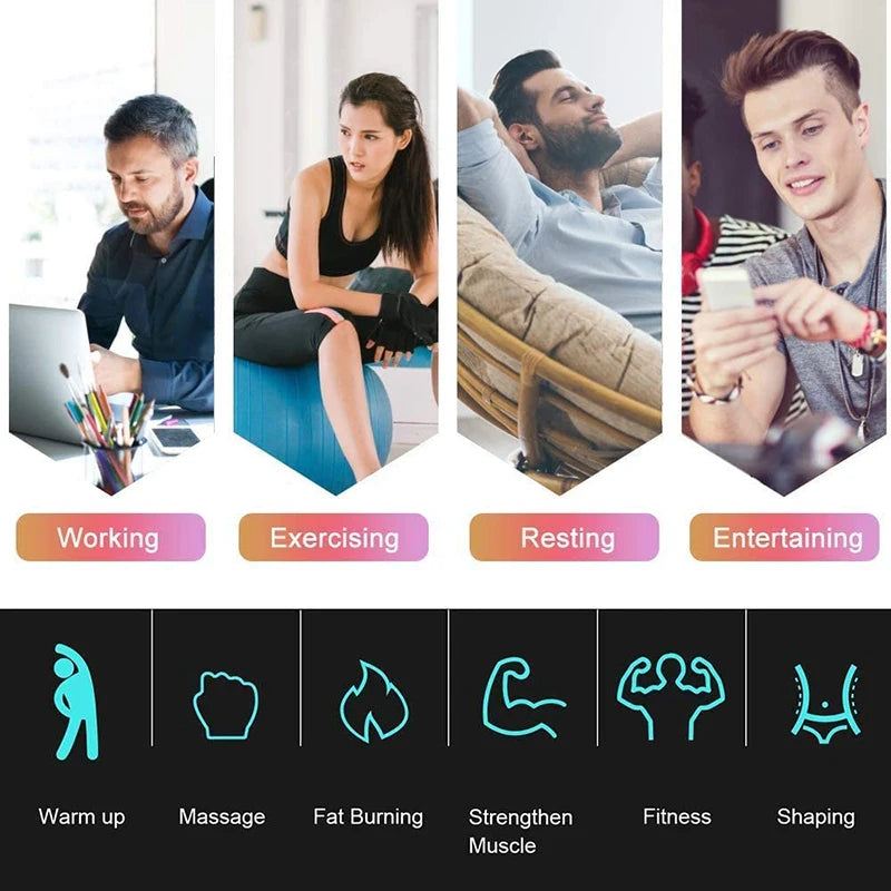 EMS Stimulator Muscle Toner Stimulating Slimming Belt Abdominal Training Device Rechargeable Massager Home Fitness Equipment