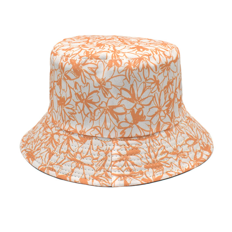 Men's And Women's Outdoor Double-sided Sunscreen Printed Fisherman Hat