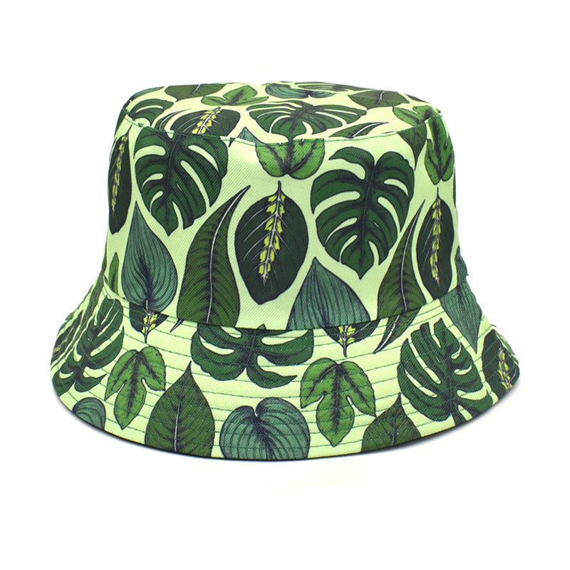 Men's And Women's Outdoor Double-sided Sunscreen Printed Fisherman Hat