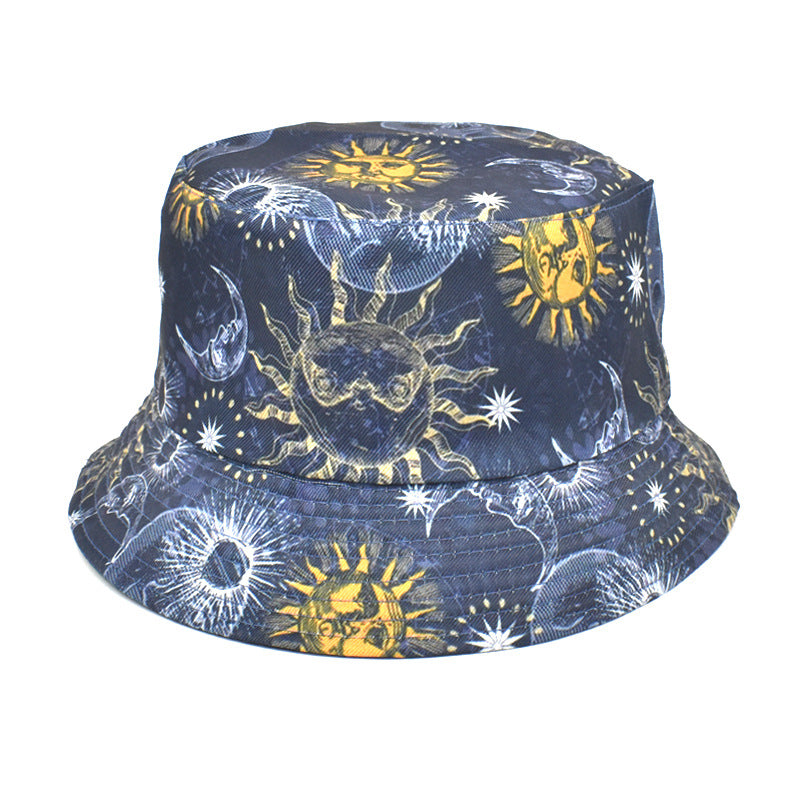 Men's And Women's Outdoor Double-sided Sunscreen Printed Fisherman Hat