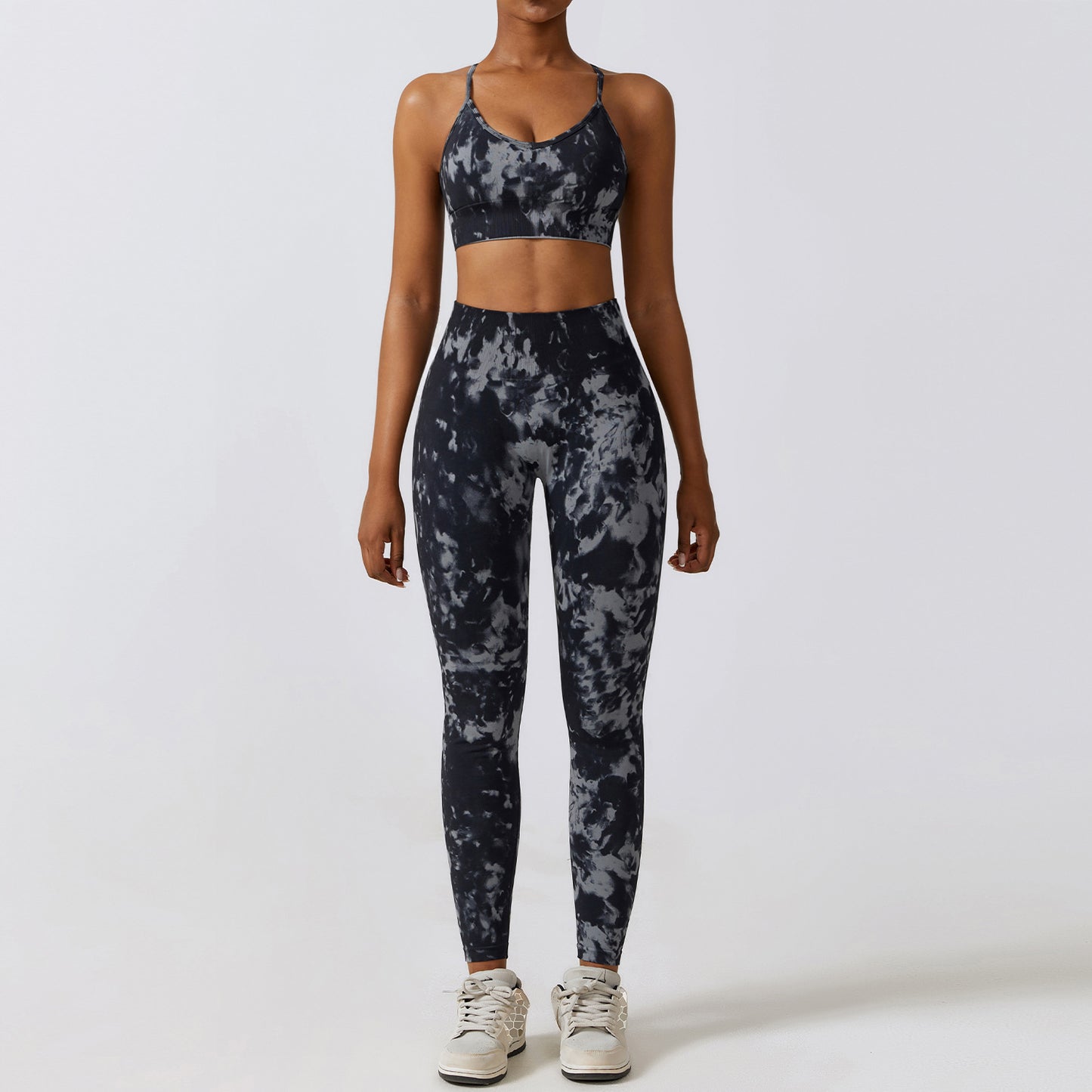 Camouflage Printing Seamless Yoga Suit Quick-drying High Waist Running Workout Clothes