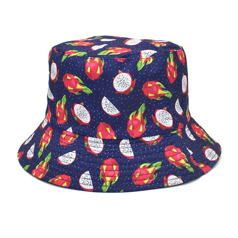 Men's And Women's Outdoor Double-sided Sunscreen Printed Fisherman Hat