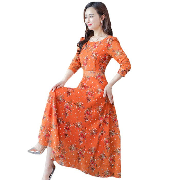 Women's Fashion Elegant Loose Slimming Floral Dress