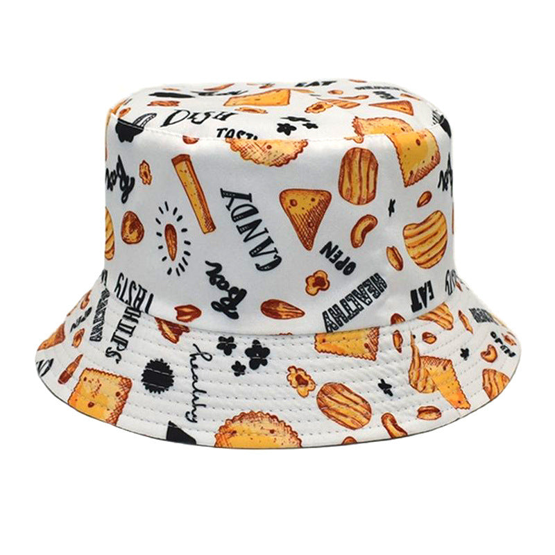 Men's And Women's Outdoor Double-sided Sunscreen Printed Fisherman Hat