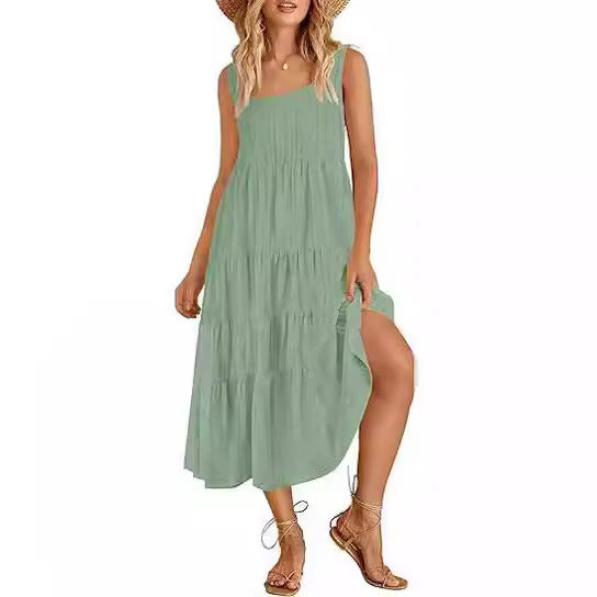 Women's Sleeveless Dress Backless Loose