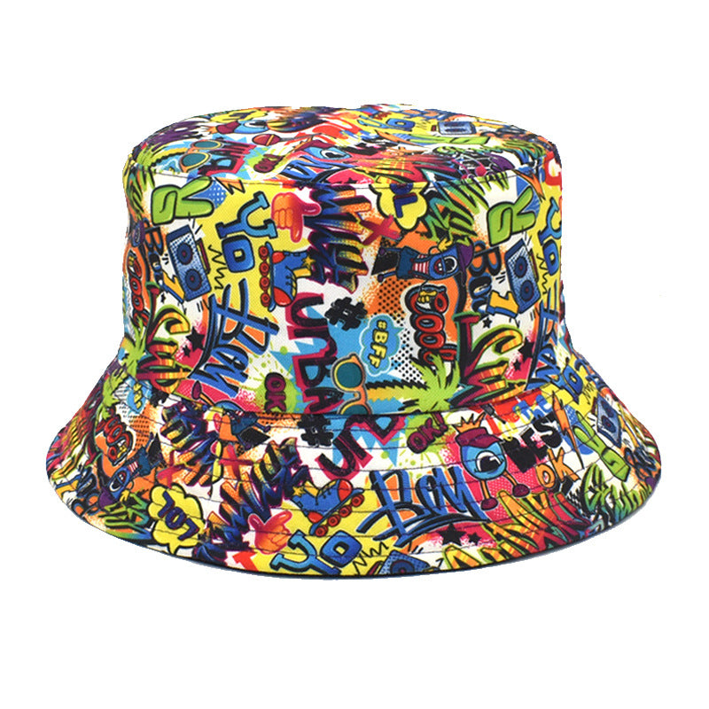 Men's And Women's Outdoor Leisure Printing Sun-shade Sun Protection Hat