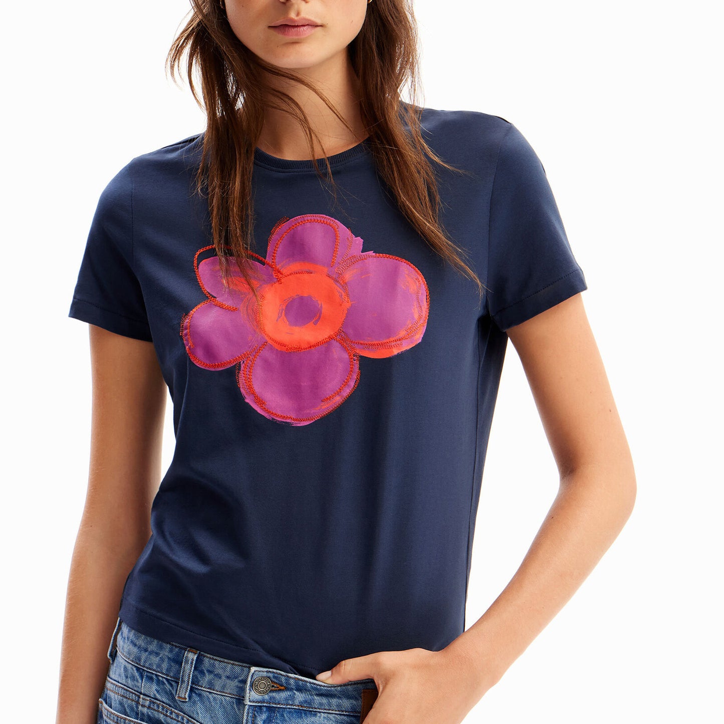 Women's Candy-colored Flower Top