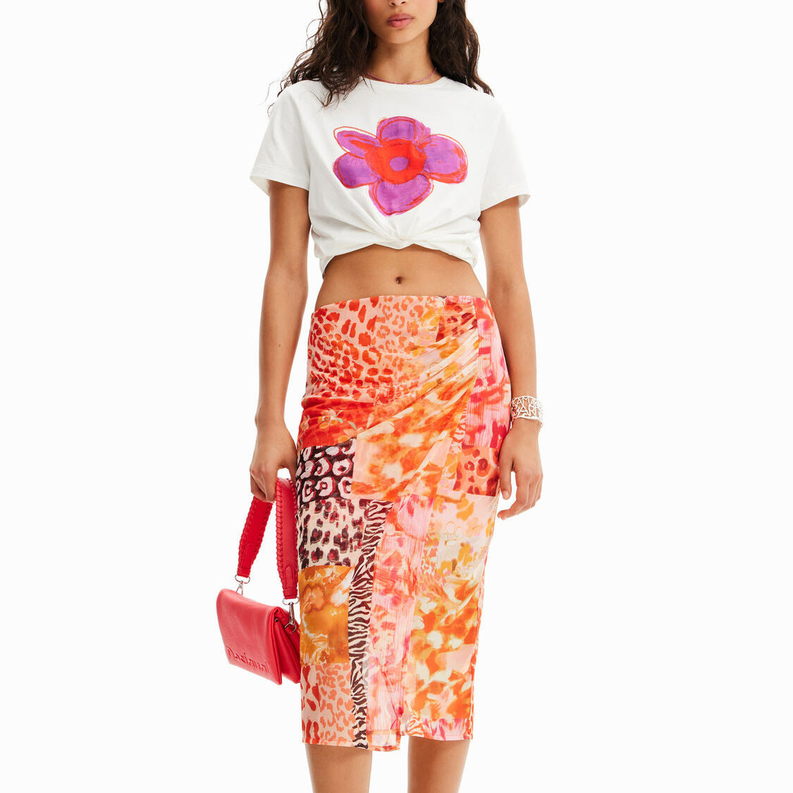 Women's Candy-colored Flower Top