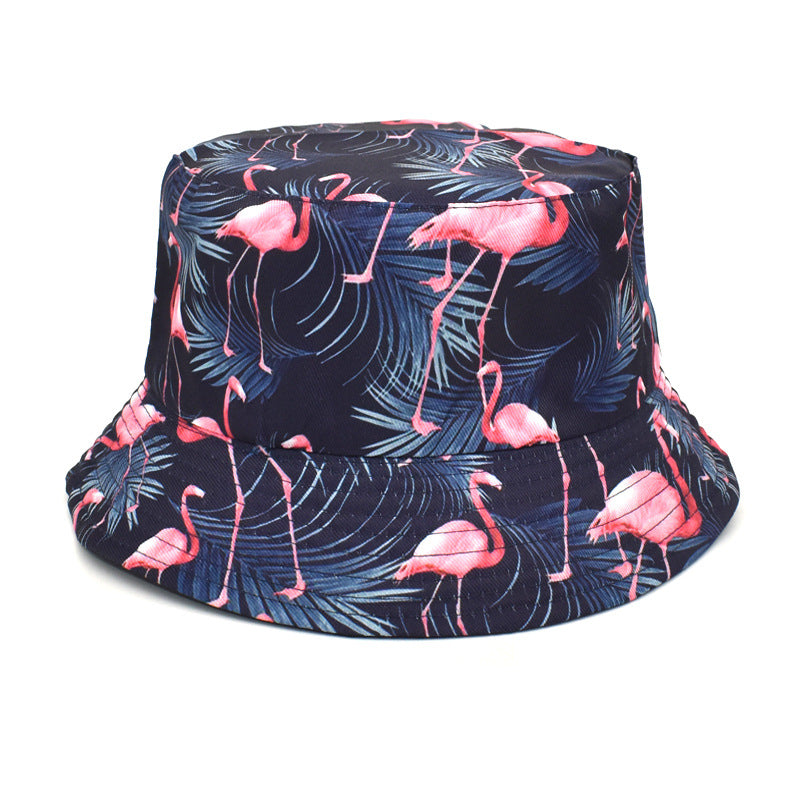 Men's And Women's Outdoor Double-sided Sunscreen Printed Fisherman Hat