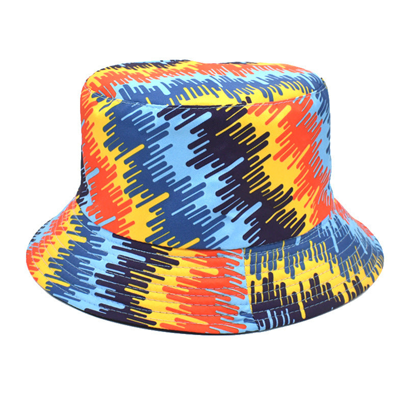 Men's And Women's Outdoor Double-sided Sunscreen Printed Fisherman Hat