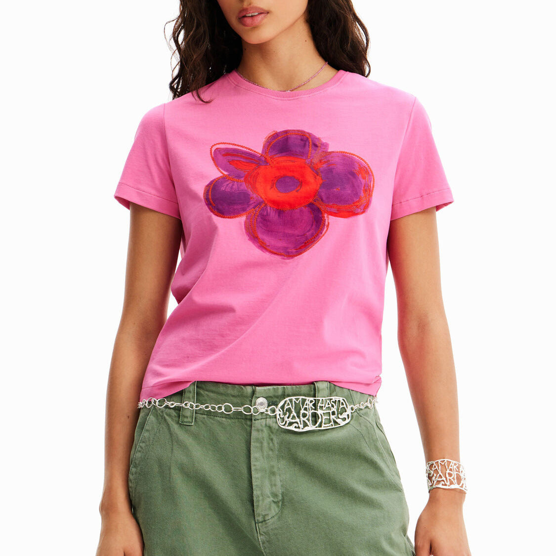 Women's Candy-colored Flower Top