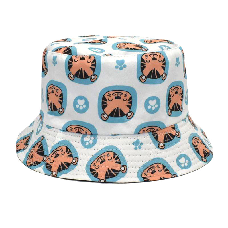 Men's And Women's Outdoor Double-sided Sunscreen Printed Fisherman Hat