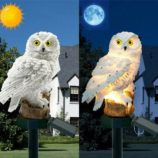 Owl Solar Light With Solar LED Panel Fake Owl Waterproof Solar Garden Lights Owl Ornament Animal Bird Outdoor Lamps