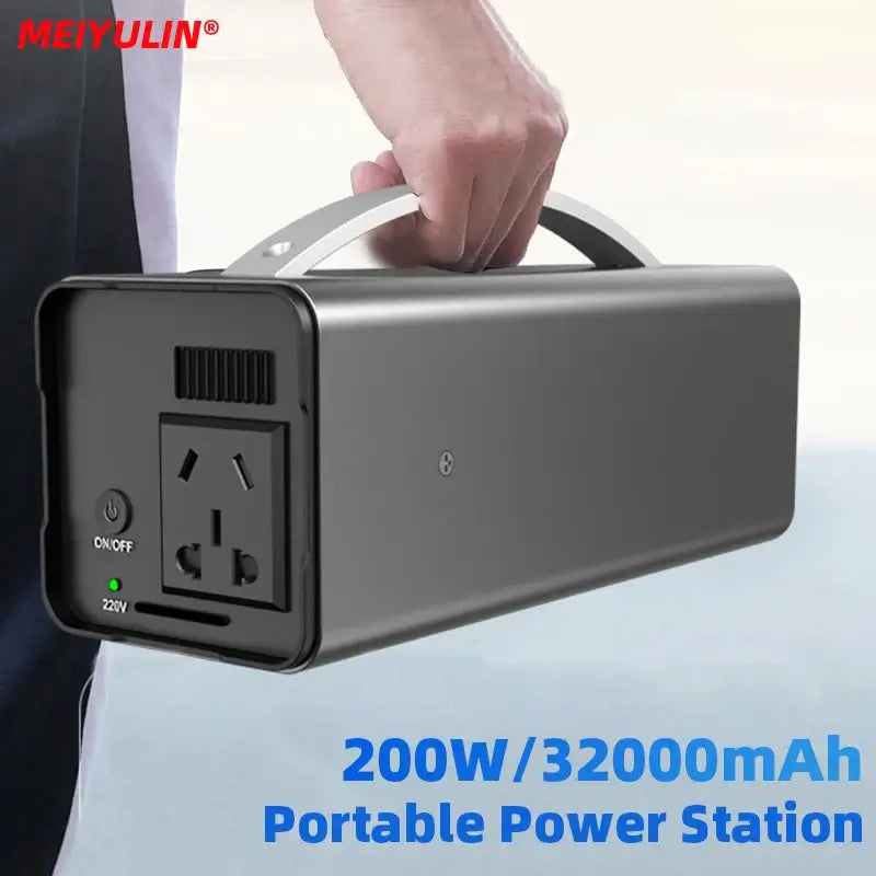 220V 200W Portable Solar Generator Power Station 32000mAh USB AC External Spare Battery Power Supply Charger For Outdoor Camping