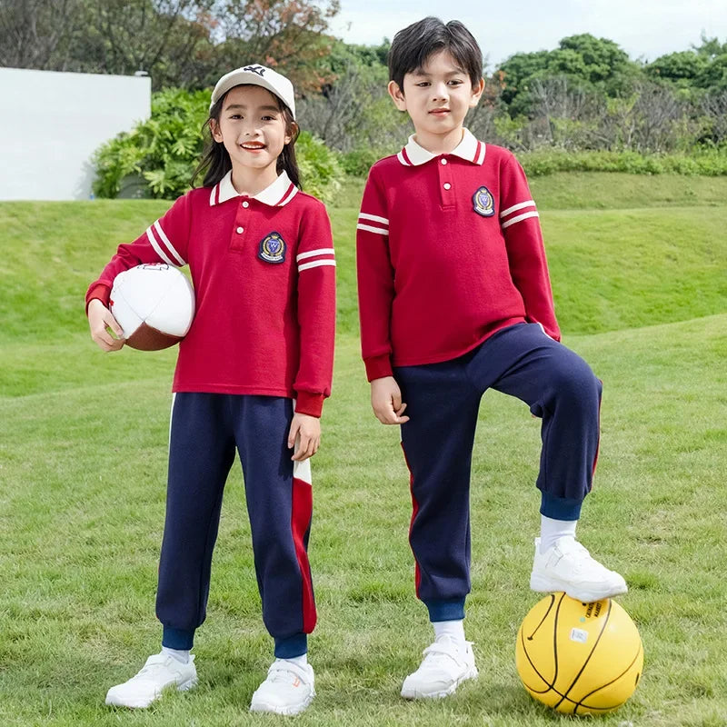 School Uniform T-shirt Short-sleeved Children's Sportswear Class Suits New Summer Three-piece Set Kindergarten Clothing