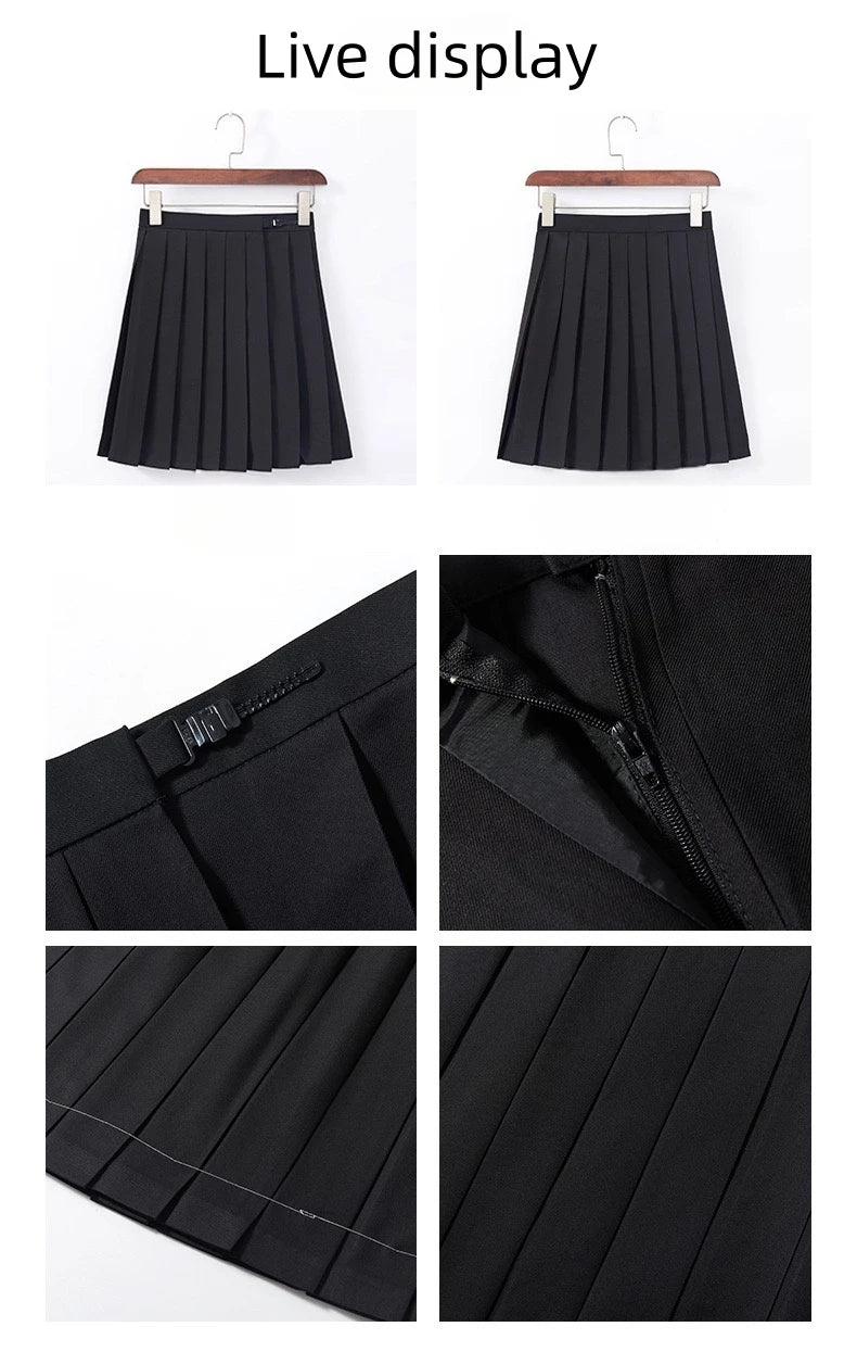 Japanese School Uniform Cute Girl Jk Suit Black Collar White Three-piece Suit Campus Sailor Suit Bow Long-sleeved Suit Uniform