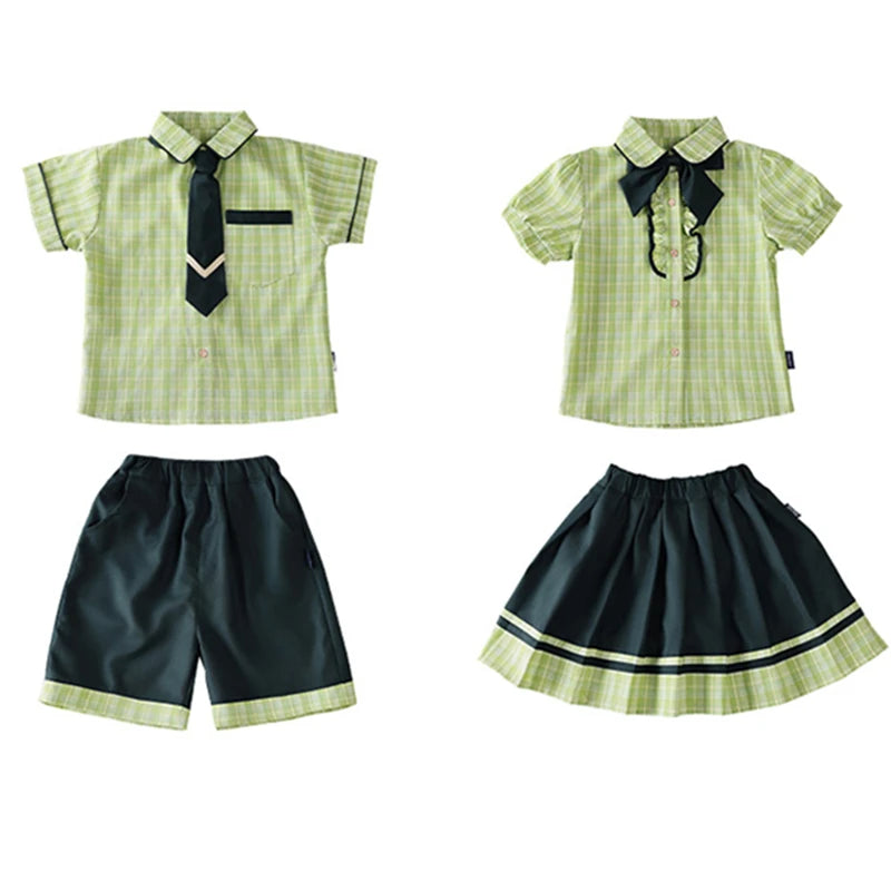 School Uniform Boy Girls Clothing Set Top And Bottom 2 Pieces Costume Suit Kids Child Stage Wear Performance Clothes Tracksuit