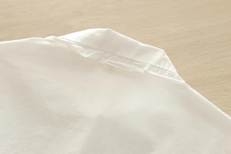 2025 Japanese school uniform kawaii peter pan collar white shirts and blouses 100% cotton long sleeve tops base shirts