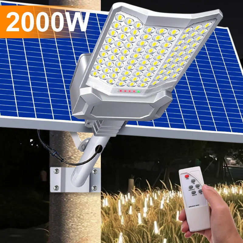 2000w Solar street lamp outdoor solar light waterproof sports remote control safety lighting garden lighting garden decoration