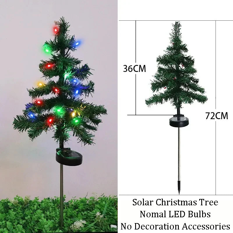 Solar Christmas Tree LED Light Outdoor Decorative Lawn Garden Pathway Landscape Lighting Festive Holiday Decor