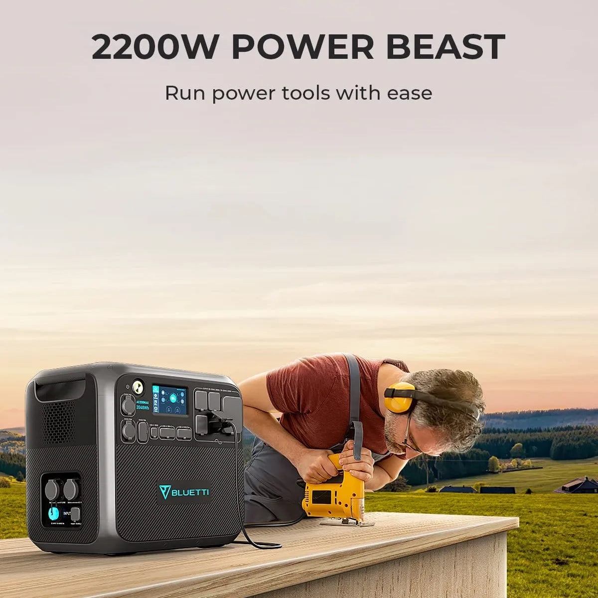 BLUETTI AC200MAX 2048Wh 2200W Portable Power Station LiFePO4 Battery Solar Generator For Outdoor Camping RV Home Use Emergency