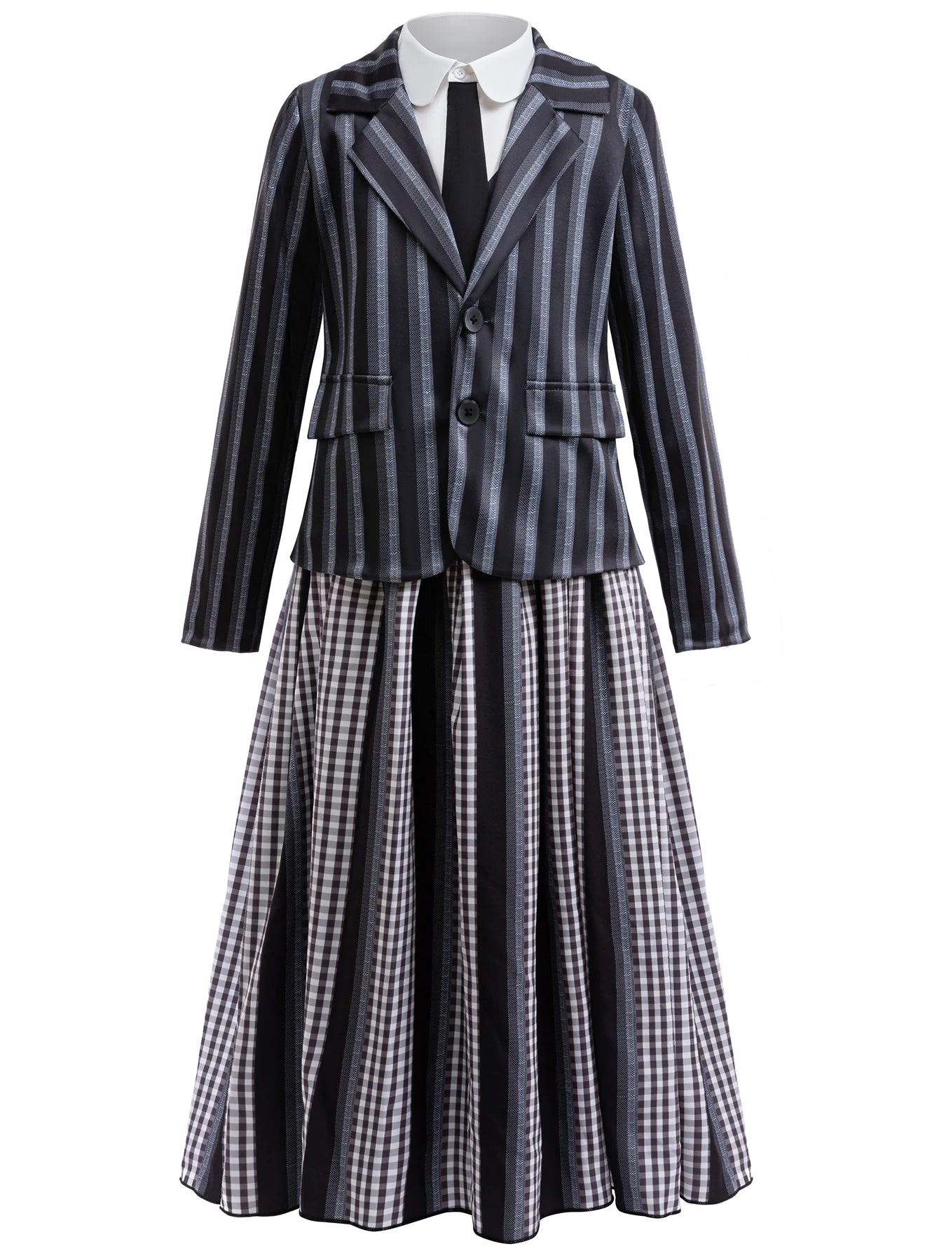 Wednesday 2 Same Style School Uniform Sets For Children Autumn Formal Skirt Suit Girl Clothes Outfits Halloween Cosplay Costume