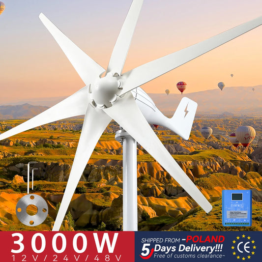 EU 5 days delivery 3000W Windmill Turbine Generator Dynamo Energy 3KW 12V 24V 48V With Mppt Charge Controller For Home Use