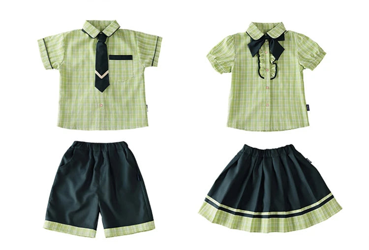 School Uniform Boy Girls Clothing Set Top And Bottom 2 Pieces Costume Suit Kids Child Stage Wear Performance Clothes Tracksuit