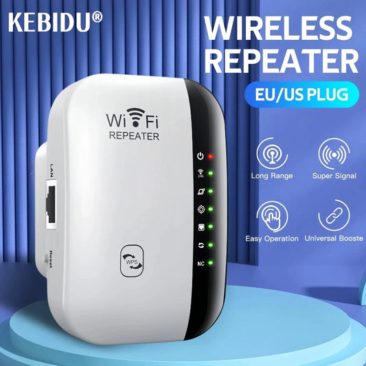 300Mbps WiFi Repeater High-Speed Expansion WiFi Signal Booster Built-in Antenna Repeater & Extender for Stable Wall-Penetrating