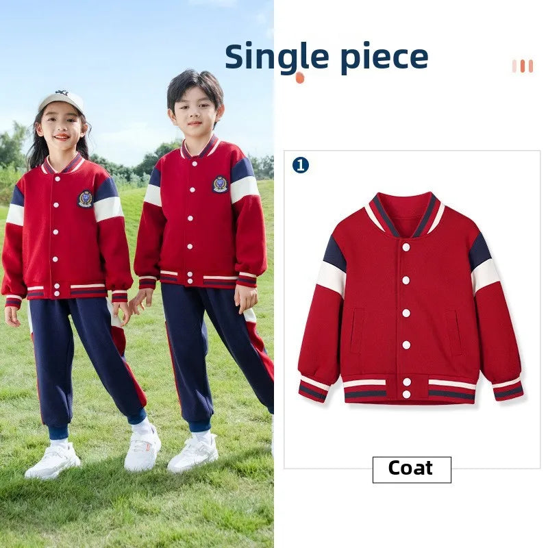 School Uniform T-shirt Short-sleeved Children's Sportswear Class Suits New Summer Three-piece Set Kindergarten Clothing
