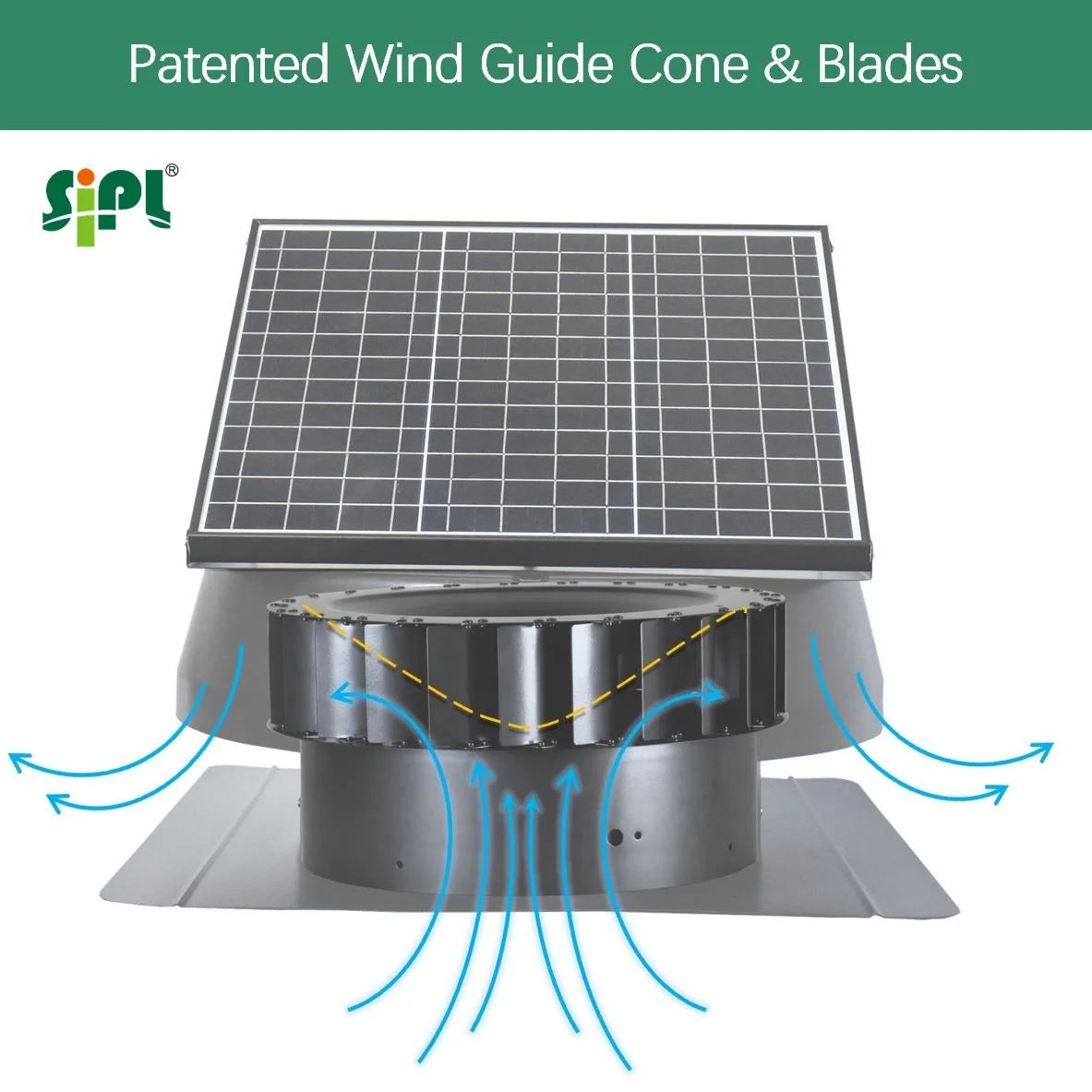 High Efficient Powerless Roof Turbine Ventilator Industrial Exhaust Fan 60W Solar Powerful Attic Roof Extractor Ventilation Fan