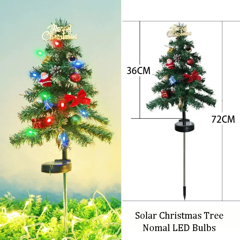 Solar Christmas Tree LED Light Outdoor Decorative Lawn Garden Pathway Landscape Lighting Festive Holiday Decor