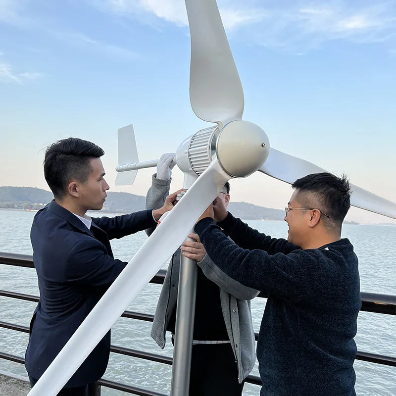 6000W 24V 48V Free Energy Off Grid System Horizontal Home Wind Turbines Wind Generator Power Windmil With MPPT Controllerl