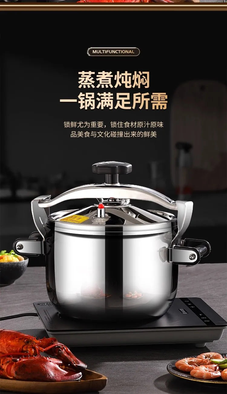 Korean Style Pressure Cooker - Explosion-Proof Stainless Steel Pot | For Induction/Gas Stoves, Restaurant & Home Use