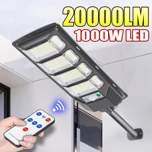 1000W Powerful Outdoor Solar Light 20000LM Motion Sensor High Power Solar Lamp IP67 Waterproof Wall Lights External Street Lamp