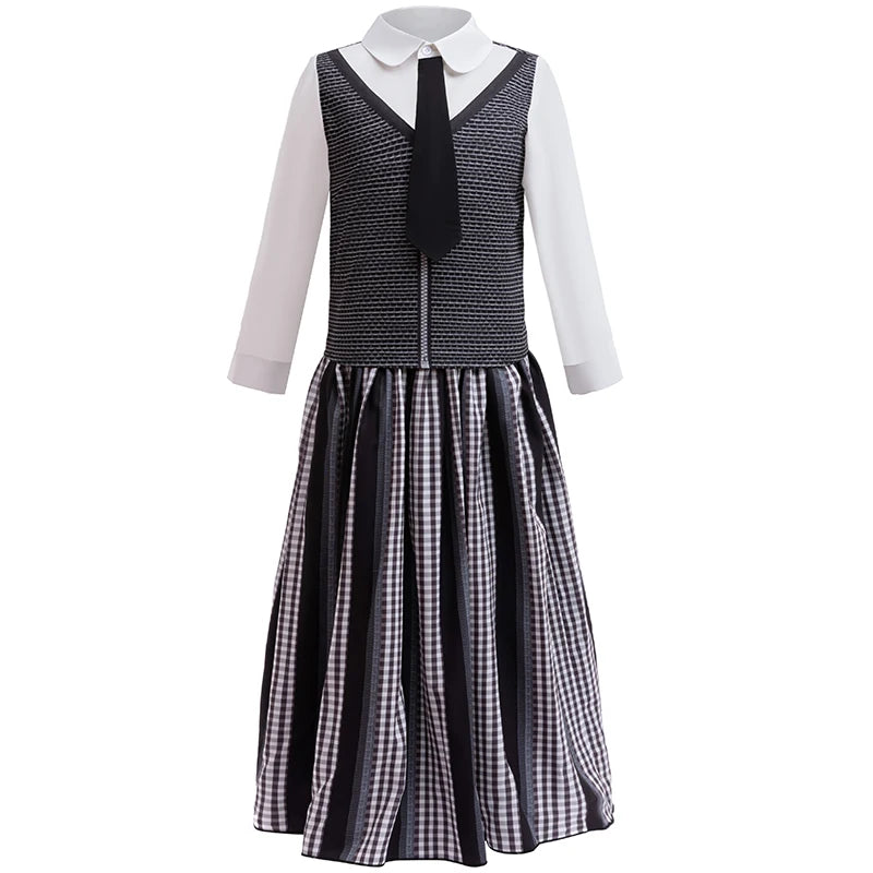 Wednesday 2 Same Style School Uniform Sets For Children Autumn Formal Skirt Suit Girl Clothes Outfits Halloween Cosplay Costume