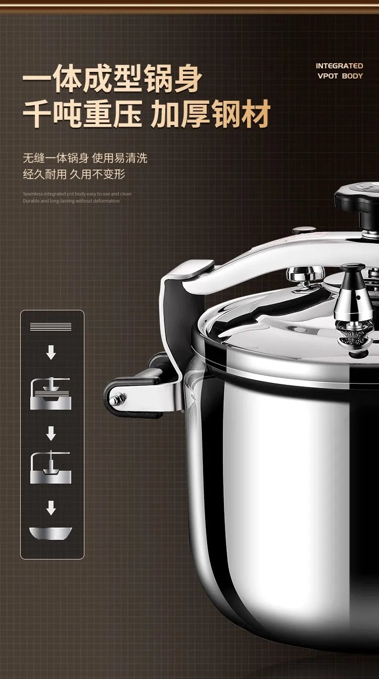 Korean Style Pressure Cooker - Explosion-Proof Stainless Steel Pot | For Induction/Gas Stoves, Restaurant & Home Use