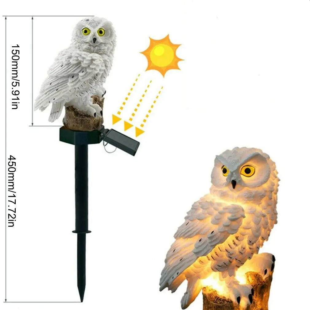 Owl Solar Light With Solar LED Panel Fake Owl Waterproof Solar Garden Lights Owl Ornament Animal Bird Outdoor Lamps