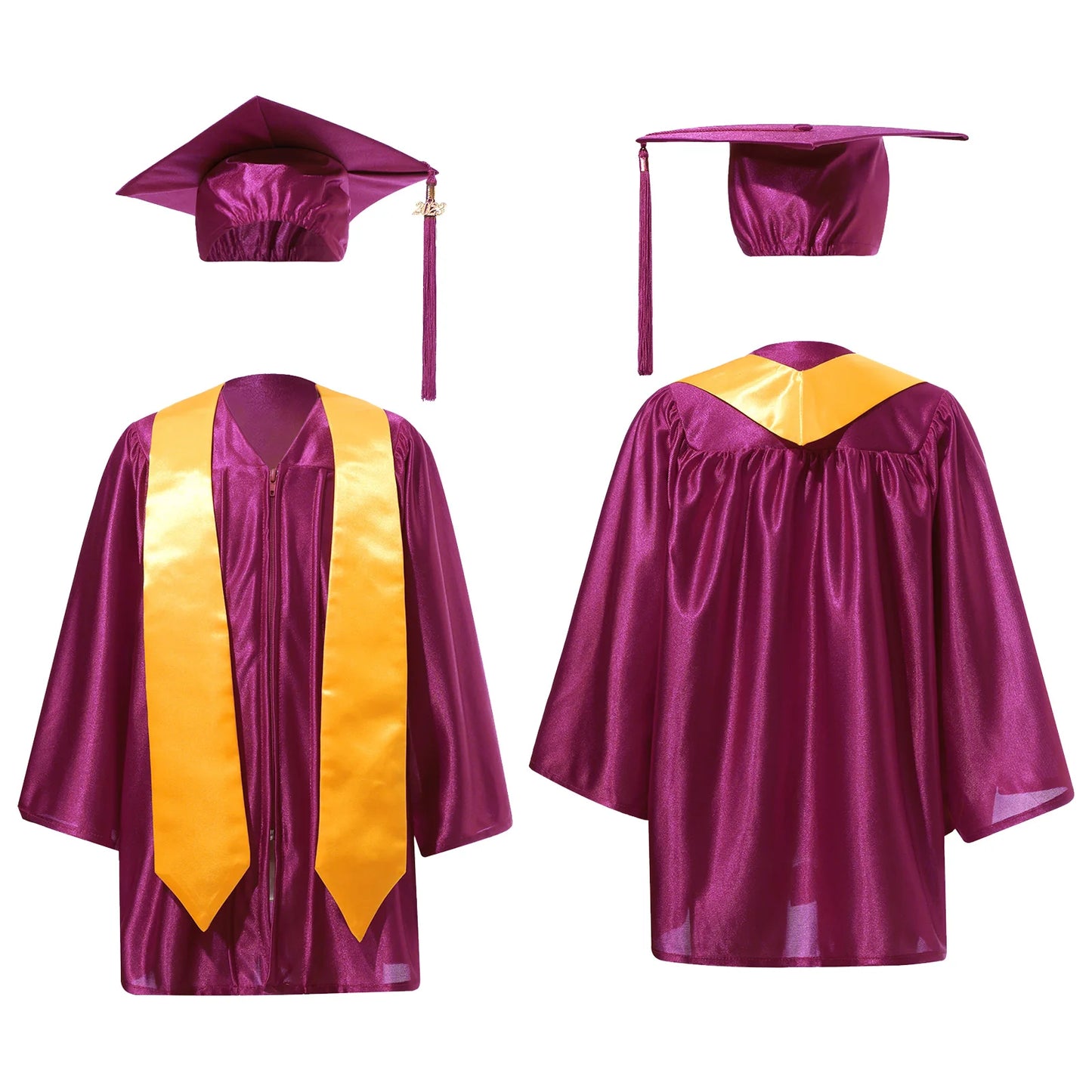 Kids Girls Boys School Uniform Ceremony Graduation Ceremony Gown with Badge Outfit Children Set Preschool Kindergarten Costumes