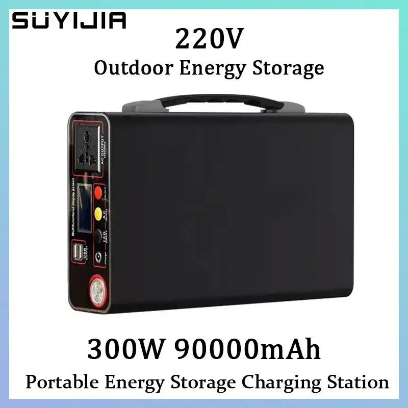 90000mAh New Portable Charging Station 220V 300W Outdoor Power Bank Home Camping Lifepo4 Power System Rechargeable Generator