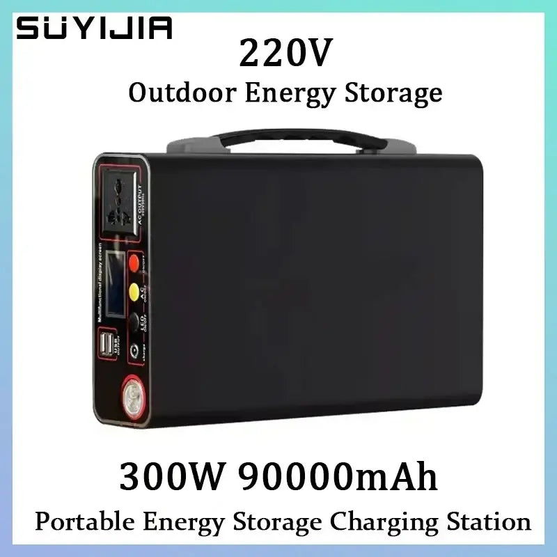 90000mAh New Portable Charging Station 220V 300W Outdoor Power Bank Home Camping Lifepo4 Power System Rechargeable Generator