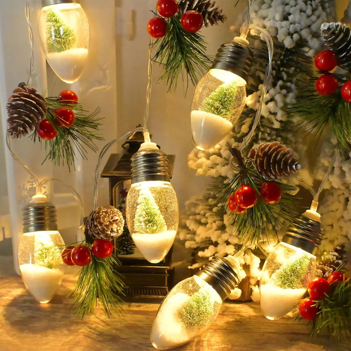 Christmas Tree Solar String Light 5m 20 Bulbs Outdoor Waterproof Fairy Lights for Porch Balcony Garden Decor Solar Fence Light