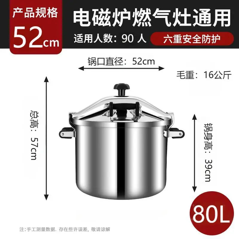 Korean Style Pressure Cooker - Explosion-Proof Stainless Steel Pot | For Induction/Gas Stoves, Restaurant & Home Use