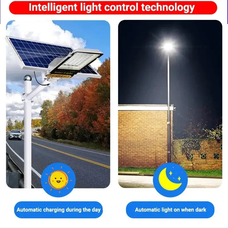 5000W Solar Street Light Outdoor Aluminum Solar Street Light Garden Sunlight Remote Control Waterproof Solar Light